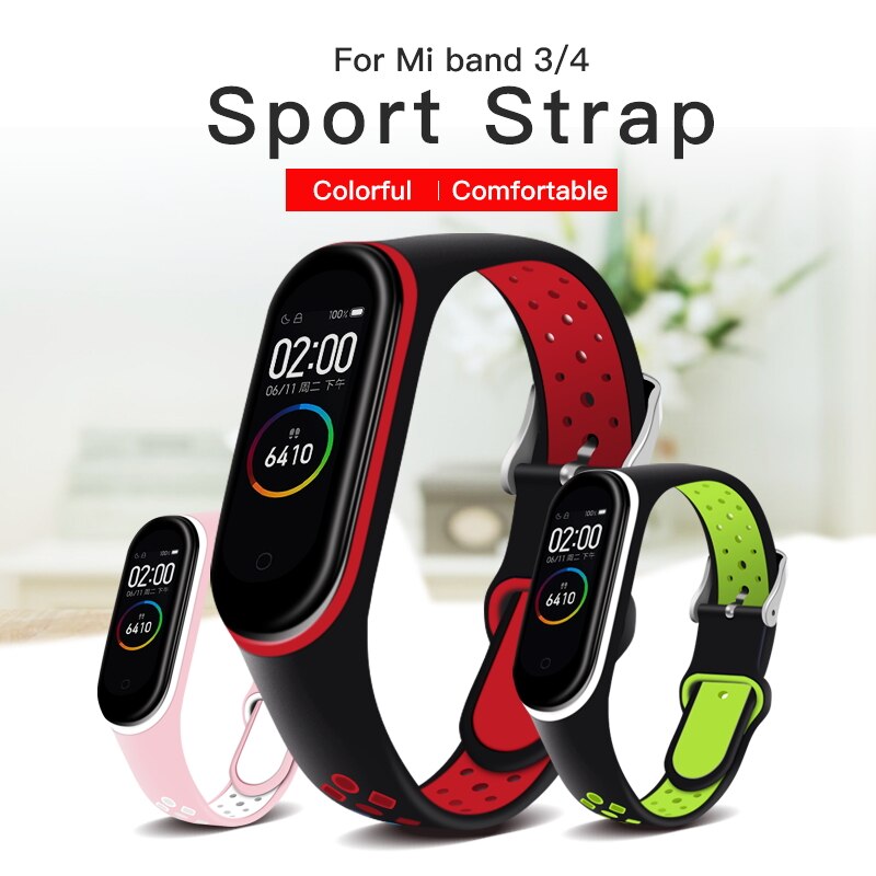 ESVNE Silicone Sport Bracelet Strap For Xiaomi Mi Band 4 Strap Bracelet Miband 3 4 Mi Band 3 Strap Bracelet Miband4 Accessories