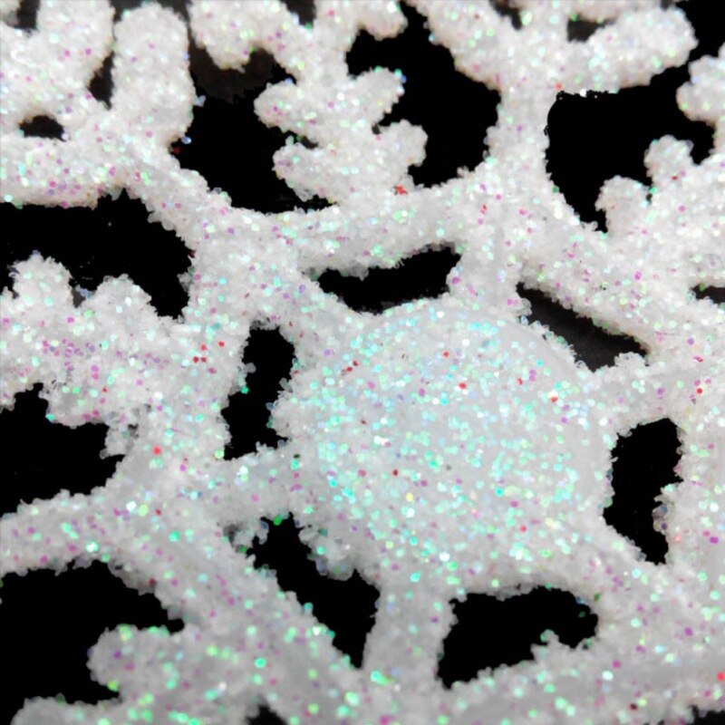 12 pièces/ensemble paillettes scintillantes flocon de neige ornements de noël guirlande de cintre d'arbre de noël faisant des décorations de noël