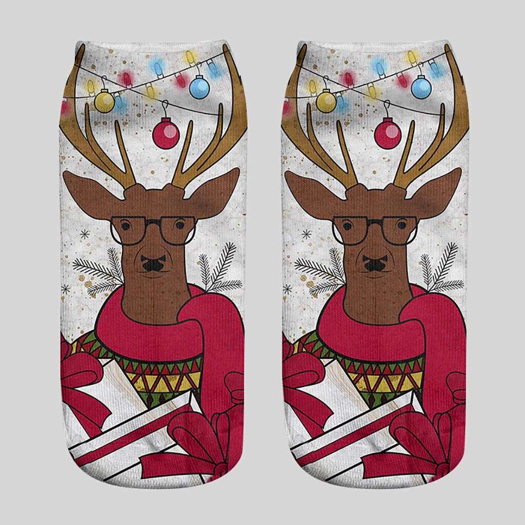 Unisex Ankle Sokken Kerst Grappige 3d Gedrukt Casual Sokken Grappige Comfortabele Leuke Low Cut Harajuku Skateboard Sokken #42: H