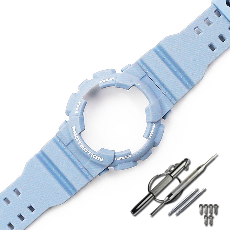 Camouflage résine bracelet montre pour hommes accessoires broche boucle sangle étui pour Casio CASIO G-SHOCK GD120GD100GA110GA100 hommes bracelet de montre: denim Light blue