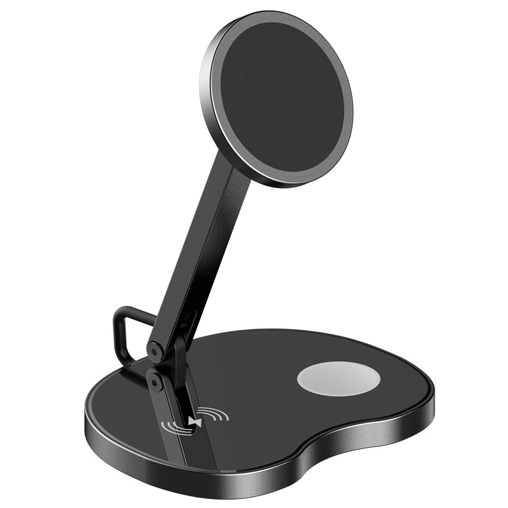 15W Qi Snel Opladen 3 In 1 Draadloze Oplader Dock Station Voor Apple Horloge 3 4 5 Voor Airpods pro Voor Iphone 12 12 Pro 11 Xr Xs: Black-