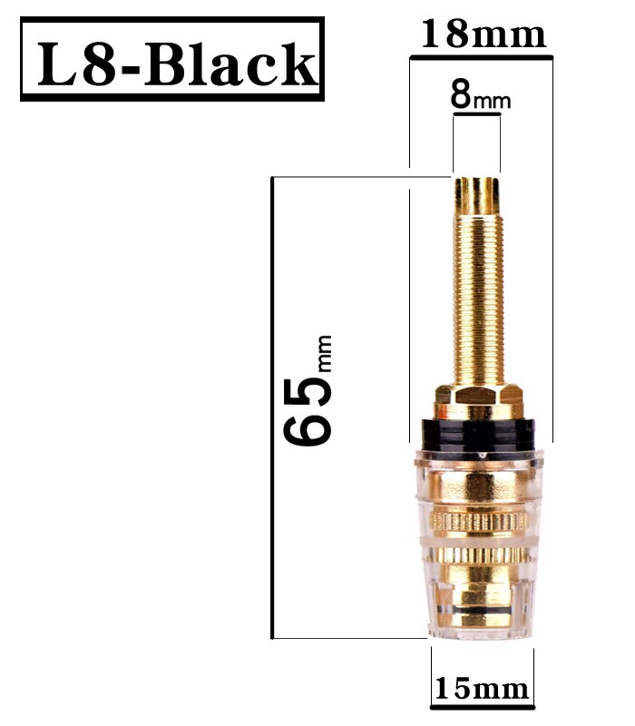 HIFIDIY LIVE altoparlante fai-da-te terminale connettore rilegatura post amplificatore HIFI cupper puro placcato in oro presa a Banana scatola di giunzione M8 L8: L8 Black / 1 piece