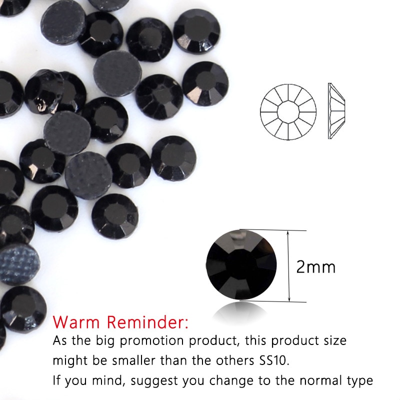 ! SS10 Jet Dmc Fix Steentjes Plaksteen Black Hotfix Rhinestones Glas Glitter Steentjes Voor Bruiloft Drss B0882