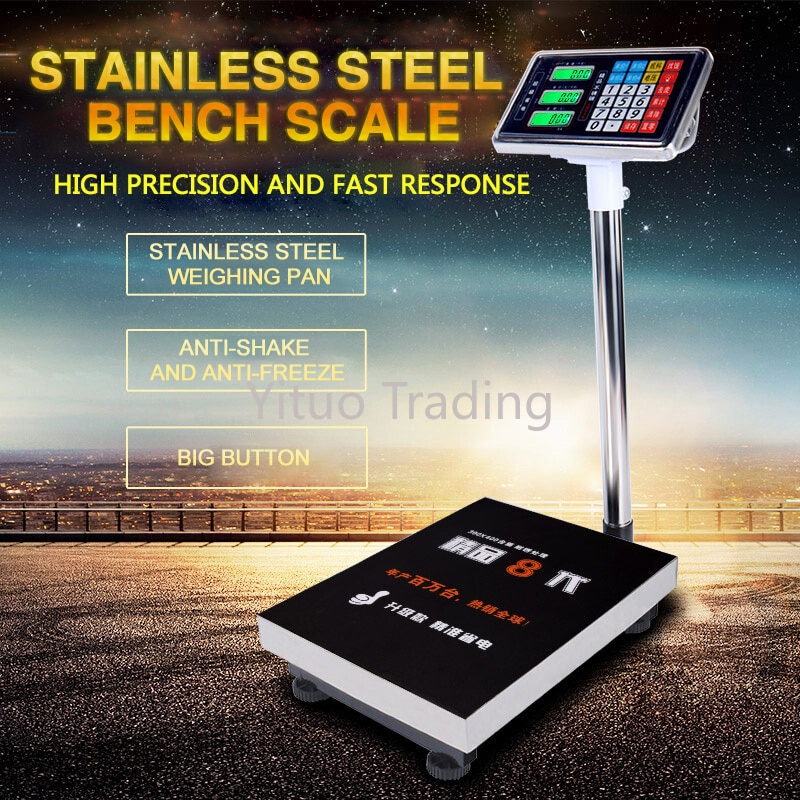 Commercial Digital Display Stainless Steel Electronic Scale Button Panel Pricing Scale Desktop Weight Scale Anti-jitter