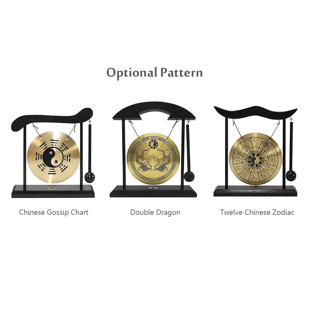 Mini Desktop Gong Table Wind Chime Percussion Instruments with Mallet for Home Decor Housewarming