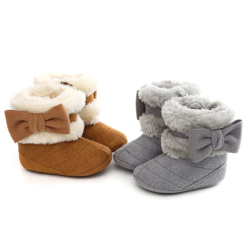 Katoen Winter Meisje Katoenen Casual Comfortabele Zachte Strik Schoenen Babyschoenen Pasgeboren Leuke Antislip Zachte Zool Laarzen schoenen