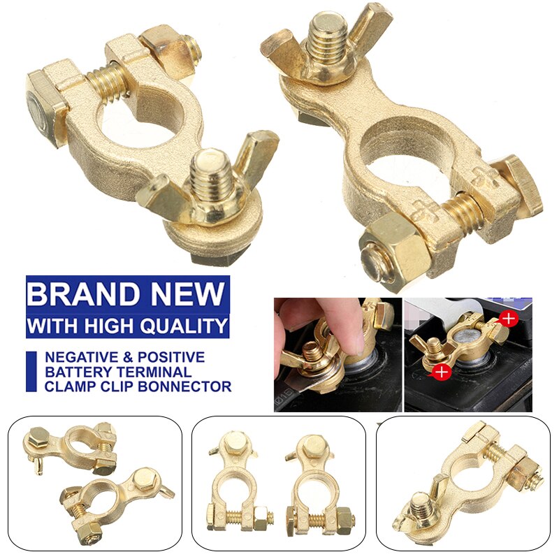 2Pcs Battery Connectors Heavy Duty Battery Terminals Clamp Dual Connector Positive Negative Terminals Clamps for Car Battery