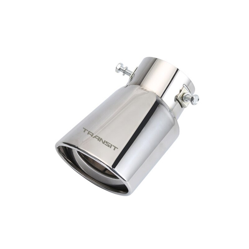 Auto Accessories Exhaust Muffler Tip Stainless Steel Pipe Chrome Trim Modified Car Rear Tail Throat Liner fit for Ford Transit: Bending type silver