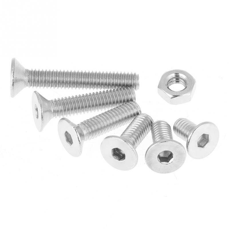 180Pcs/Lot M4 304 Stainless Steel Flat Head Bolt Screws Nuts Assortment Kit with Box Hex Socket Bolts and Nuts kit