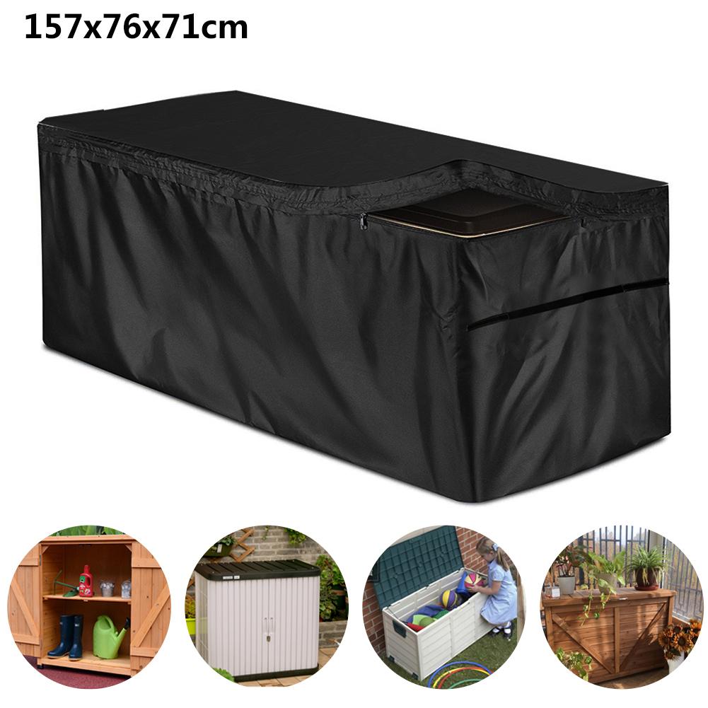 Garden Deck Box Cover Outdoor Waterproof Furniture Protection Storage Drawstring Wind Resistant Dust Patio Box Cover