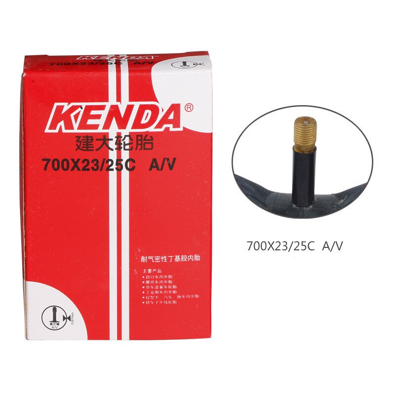 KENDA chambre à air de vélo pour vélo de voyage de route 700*23/25C 700*28/32C 700*35/43C AV/FV pièces de vélo chambre à air en caoutchouc butyle: 700x23-25C AV