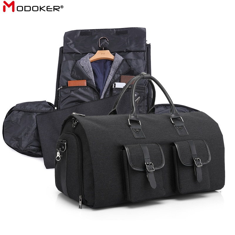 Modoker svarta män resväska arrangör casual business pack man semester duffel paket shouder daypack tålig plagg väska