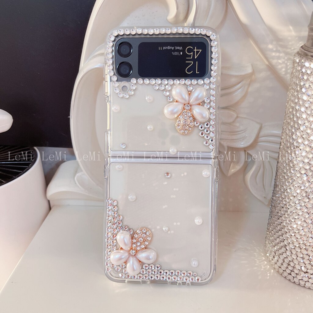 Custodia per telefono con strass per Samsung Galaxy Z Flip 3 Diamond Z Flip Clear Cover: Galaxy Z Flip 3 / 2