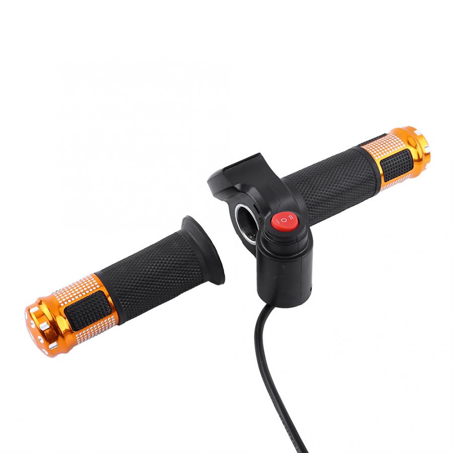 1 Paar 12-84V Universele Elektrische Fiets Scooter Twist Throttle Gashendel Met Led Spanning Display & Snelheid schakelaar E-Bike Onderdelen: Goud