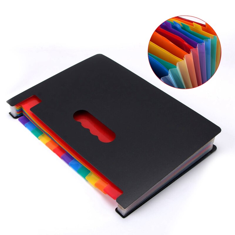 12 Pockets Expanding File Folder A4 Paper Business File Organizer Multi-Layer Classification Expanding Folder Document Holder