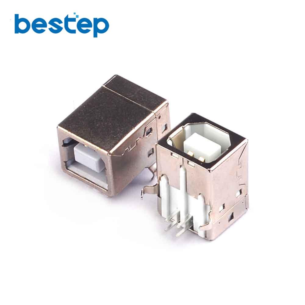20PCS USB Socket USB-B 90 Degree Bend Needle Female