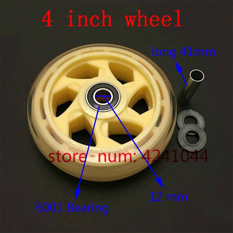 2pcs 4 inch wheels 100 mm wheels 4'' PU silent wheels for wheelbarrow, Small pull car caster wheels