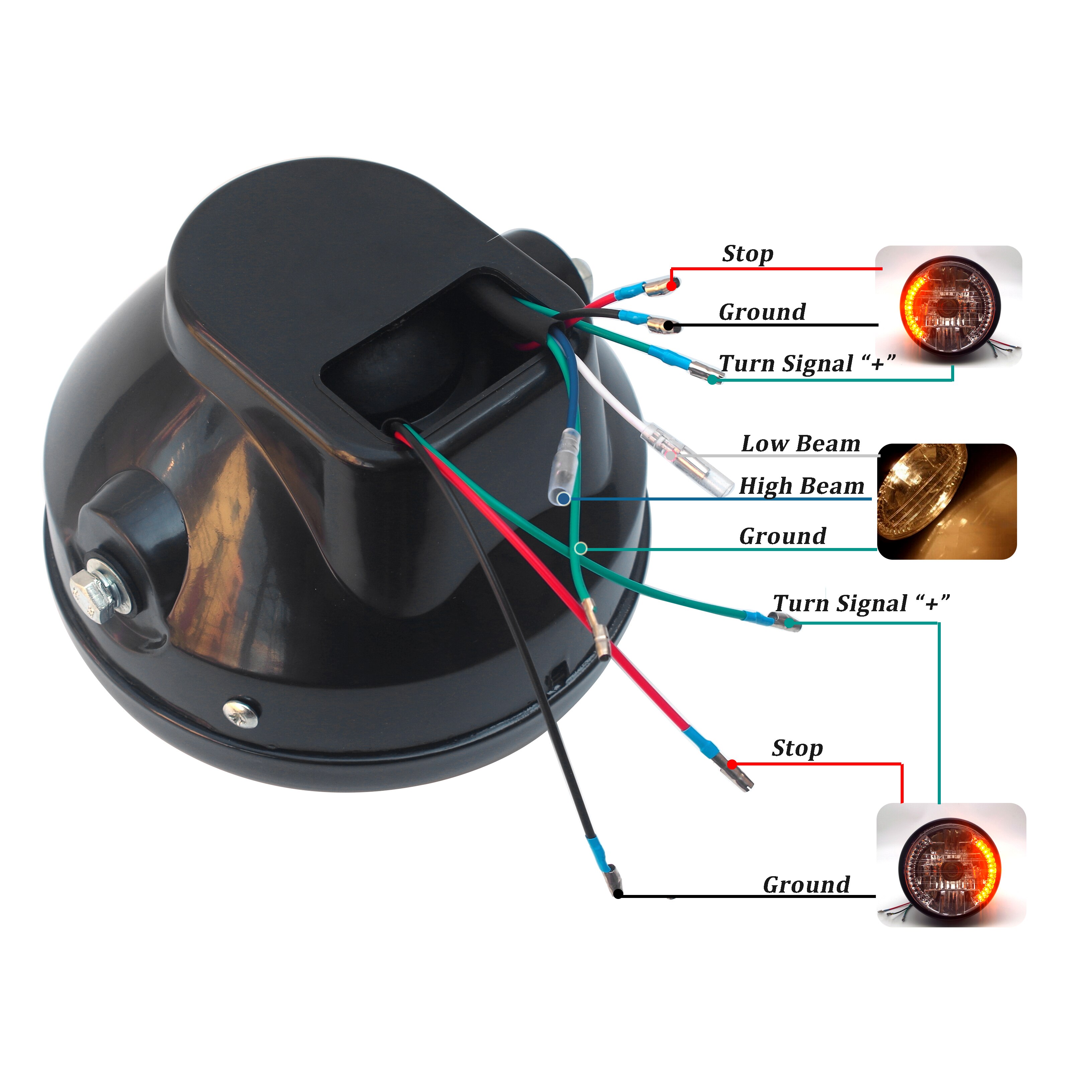 7 " 12v amberkleurige motorfiets cafe racer koplamp koplamp moto led richtingaanwijzer voor honda kawasaki suzuki hyosung ktm yamaha