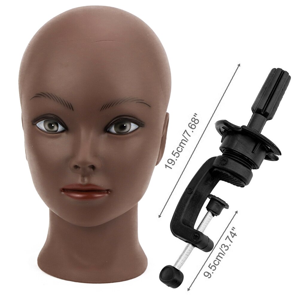 Bald Mannequin Head Wig Head Without Hair for Styling/Making/Display Wigs Mannequin/Maniquin/Traning Head With Stand For wig: Tran-Red