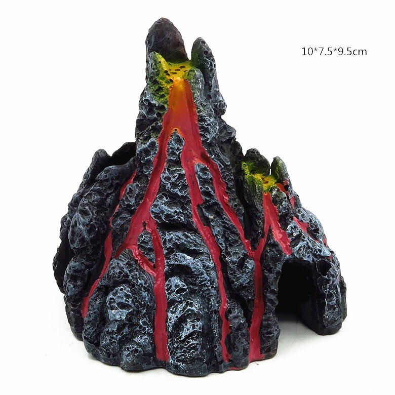 Aquarium Volcano with Air Bubbler, Realistic Fish Tank Volcano Ornaments Bubble Maker, Great Addition to Fish Tank Aquarium: F