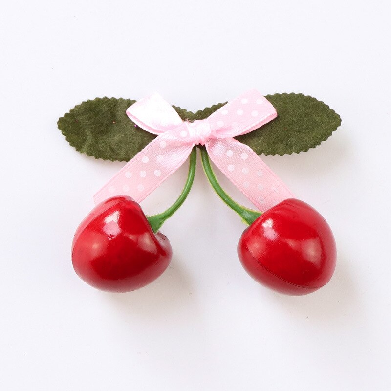 Cute Baby headdress children's hair accessories three-dimensional cherry jewelry hairpin bow princess head flower side clip: 7