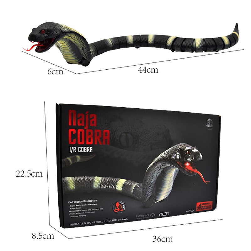 Infrared RC Toy Kit for Kids Adults Smart Remote Control Snake Mouse Cobra Tortoise Prank Jokes Radio Insect for Boys Toy: rc-Cobra-2