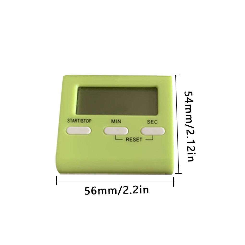 Kitchen Digital Timer Baking Cooking Countdown Timing Device LCD Display Loud Alarm Time: Green