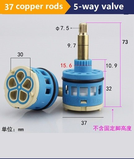 2/3/4/5 Manier Messing Abs Douche Kraan Kolom Keramische Schijf Cartridge Mengkraan Mixer Douche Bar Tap bad Mengkraan Badkamer: 5-way 37mm