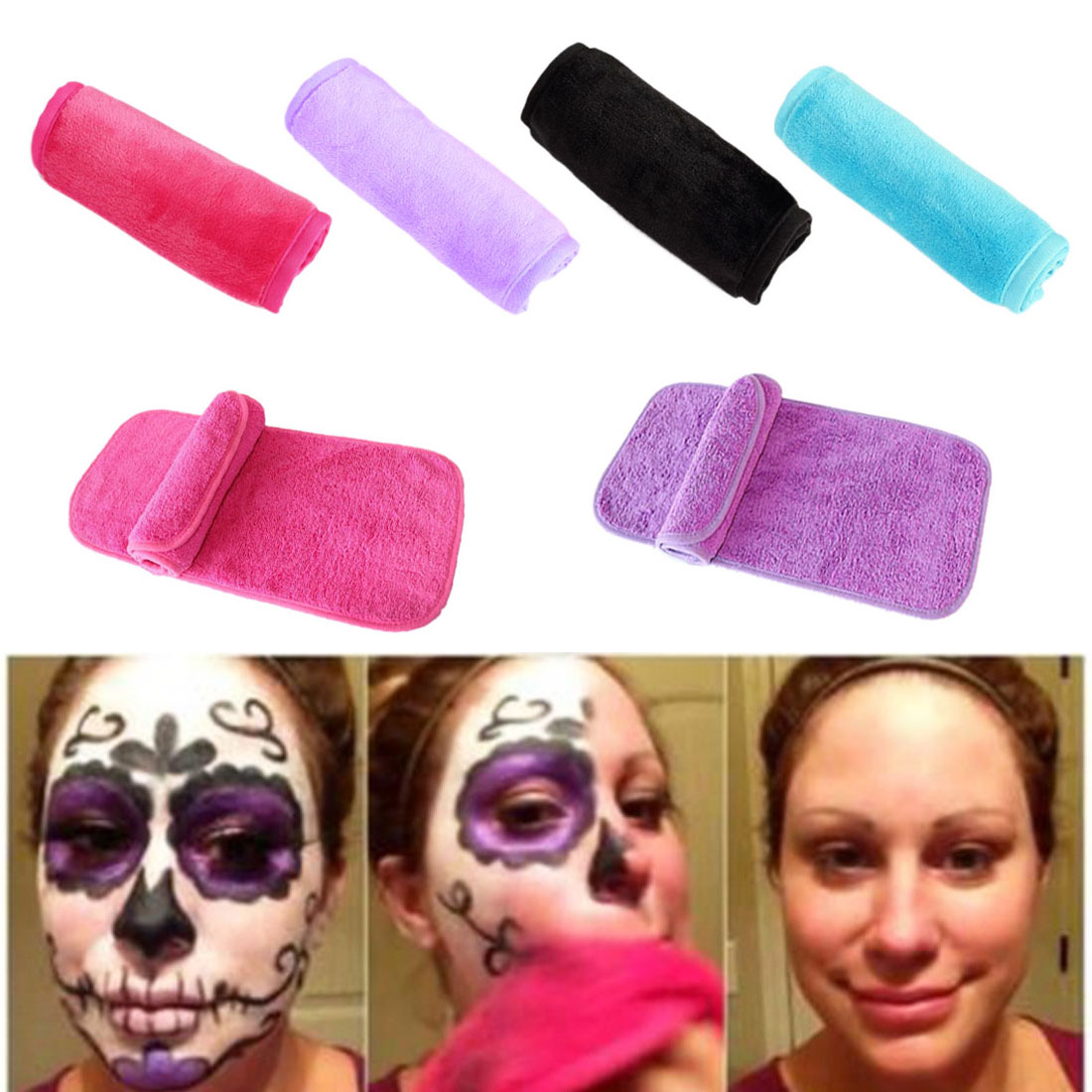 1 Uds toallas de limpieza Facial reutilizables de microfibra paño removedor de maquillaje limpieza y belleza herramientas