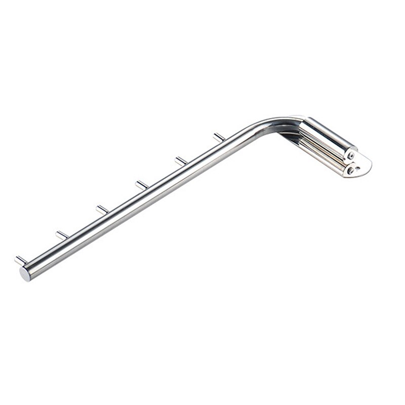 Closet Organizer Wall Mounted Kledingrek Ruimtebesparend Corrosiebestendig Kleerhanger Thuis Badkamer Swing Arm Rvs: 6 hooks