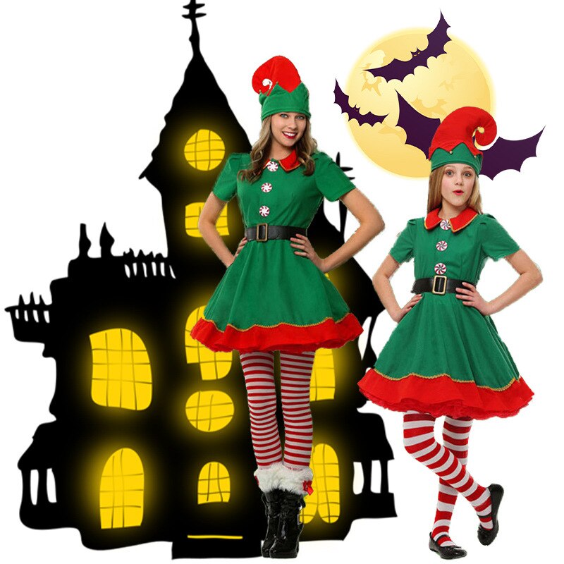 Mery Kerst Kleding Set Jongens Meisjes Jurk Kids Outfits Vrouwen Man Party Show Kostuum met Hoed Sokken Baby Kerstman kleding