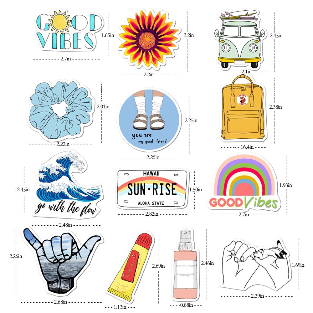 35Pcs Pack Simple Girl Cute Cartoon Sticker Laptop... – Grandado