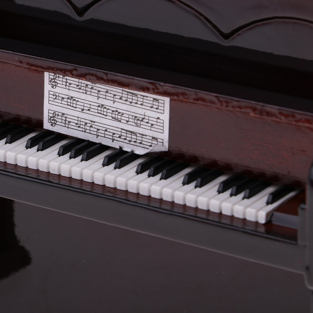 1:12 Scale Dollhouse Miniature Black Musical Upright Piano Stool Kit Collection - Coffee & Black Optional