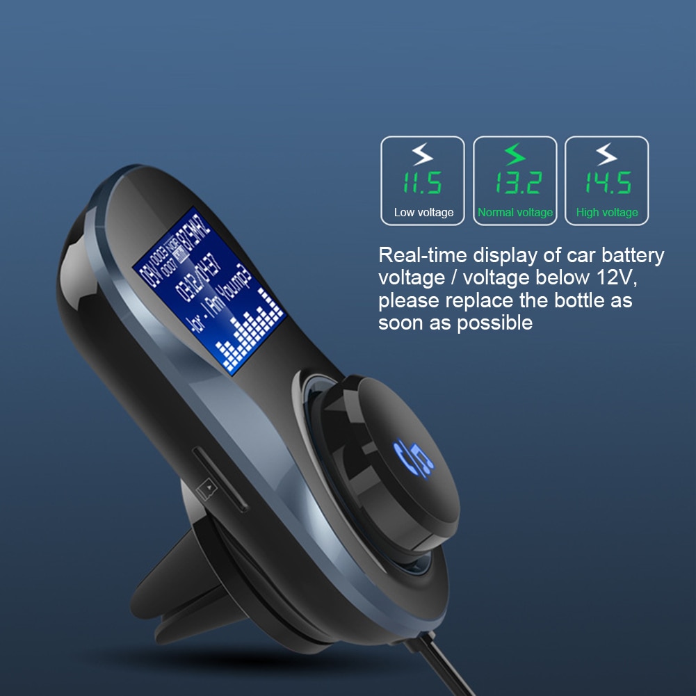 Bluetooth FM Transmitter Audio Car Mp3 Player Wireless In-Car FM Modulator Handsfree Bluetooth Car Kit with LCD Display