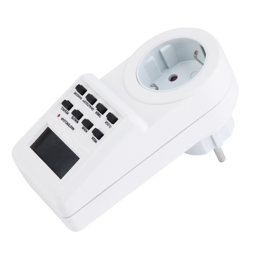 230V Stecker Schalter Buchse Neue Stecker-in Programmierbare Timer Schalter Buchse mit Uhr Sommer Zeit Zufällig Funktion oben