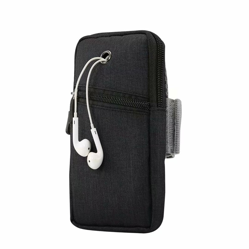 Universal mobile phone sport pouch case,Smartphone arm bag canvas case shockproof for samsung for Huawei for iphone bag fundas: Black