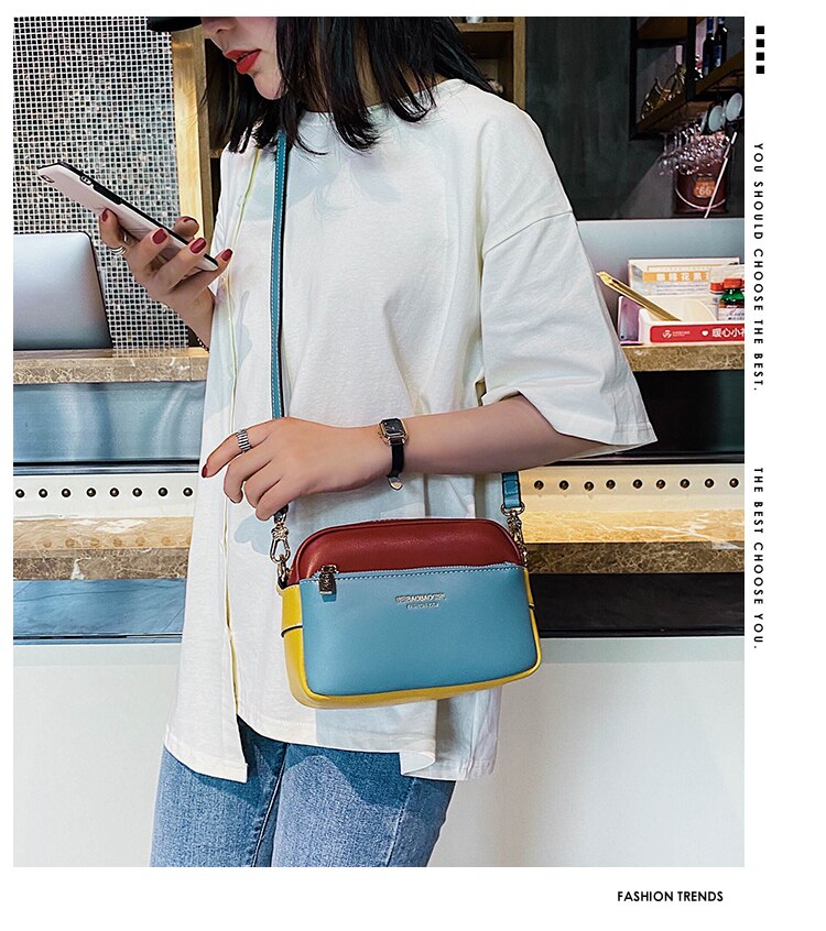 Beibaobao Brand Women Messenger Bags Luxury Pu Leather Sling Crossbody Bags For Women Shoulder Bag Girls Shoulder Bag Lady: Blue