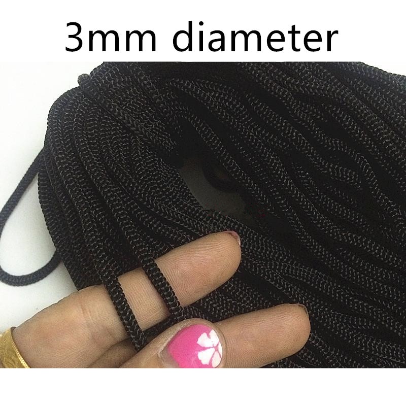 Polypropylen seil PP häkeln seil 3mm durchmesser schwarz Stelle 900D handtasche ziehen seil 100 Meter garn seil