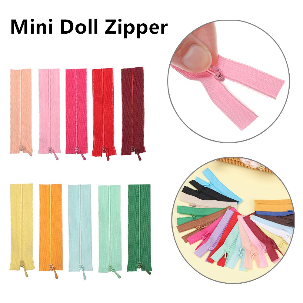 5Pcs/set Mini Doll Zippers Handmade Sewing Dolls Clothes Scrapbooking Garment Applique Zipper DIY Clothing Material Accessories