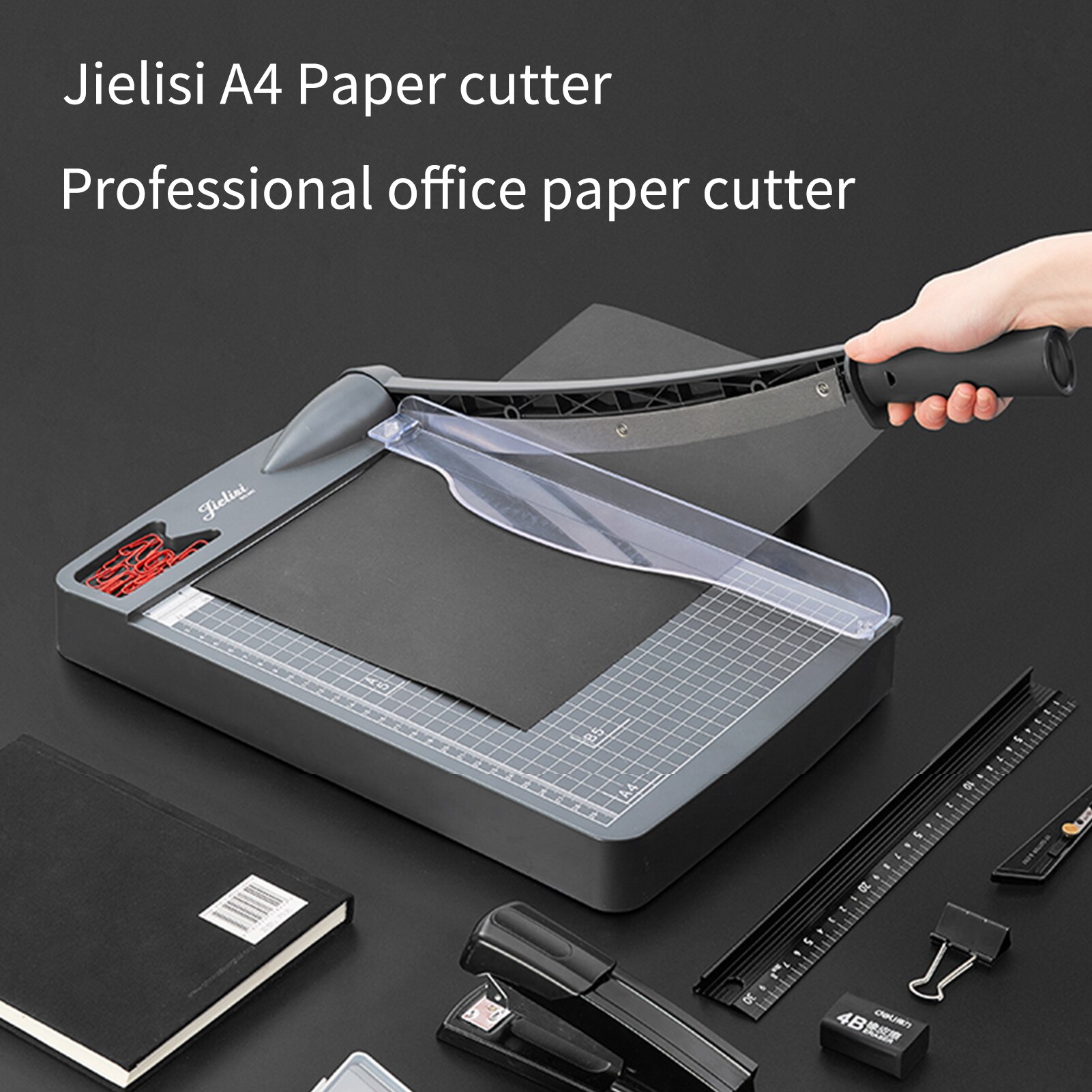 Paper Trimmer Guillotine Cutter A4 Cut Length Desktop Paper Cutting Machine with Security Cutter Head for Craft Photos Cards