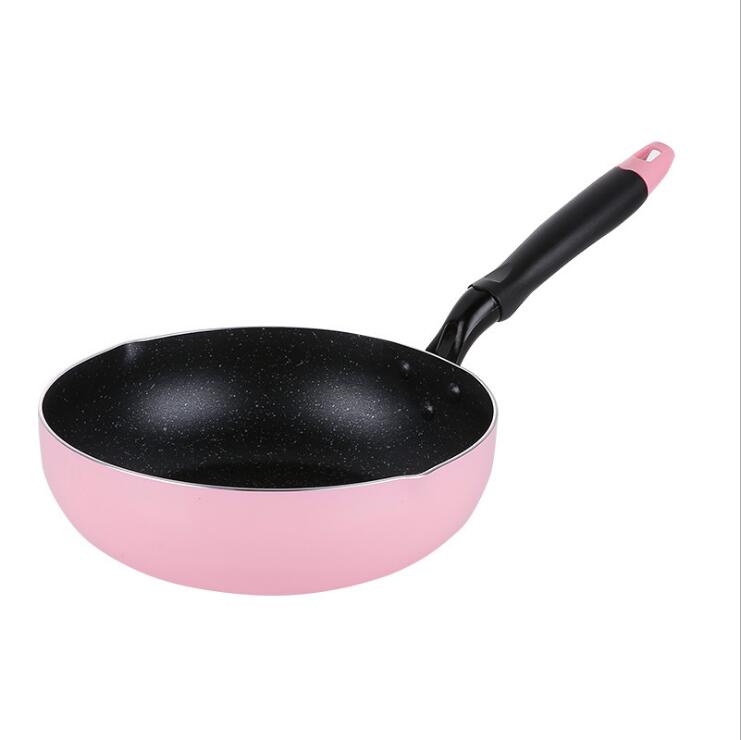 YiHAO-Sartenes antiadherentes de Color rosa para cocina de Gas y de inducción, antiadherentes, sin cubierta, 26CM: Default Title