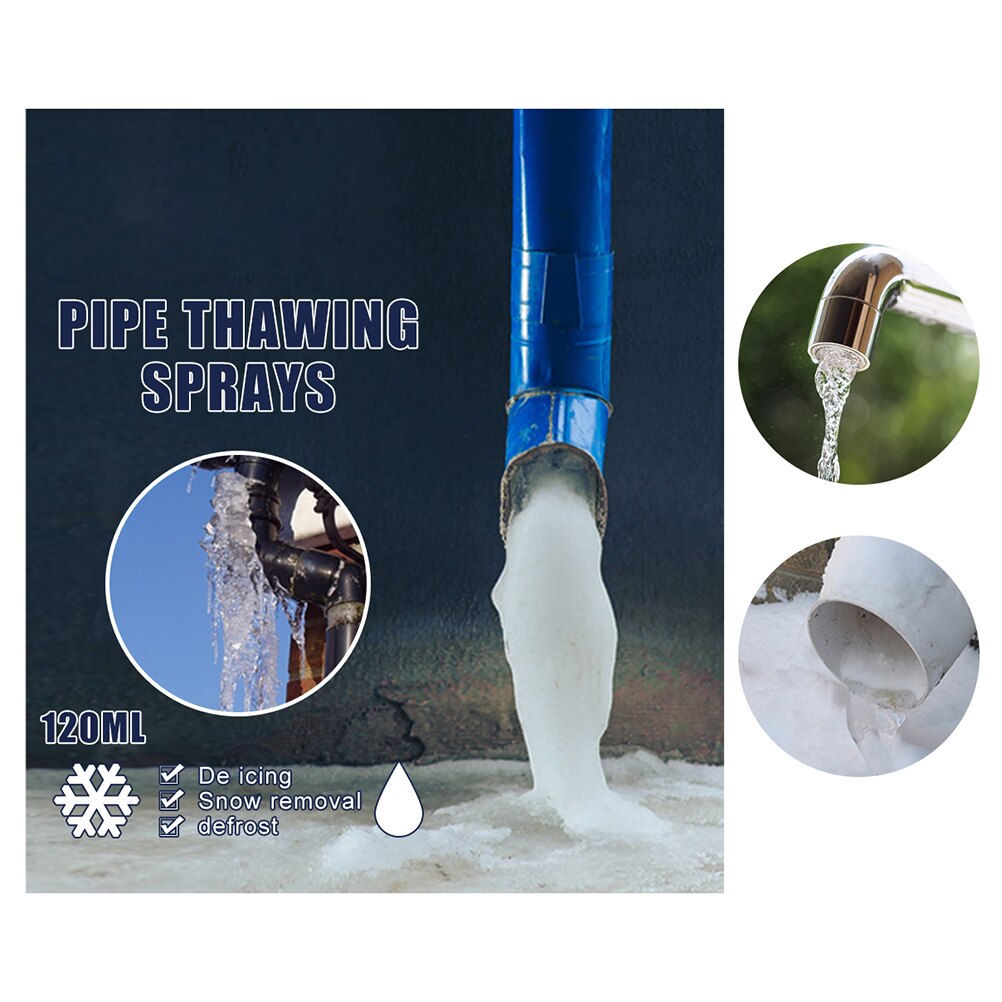 120ml Ice Remover spray Waterproof Rainproof Snow Melting Agent Freezer Frost Remover Defroster Rapid Thawing Anti Freeze Spray