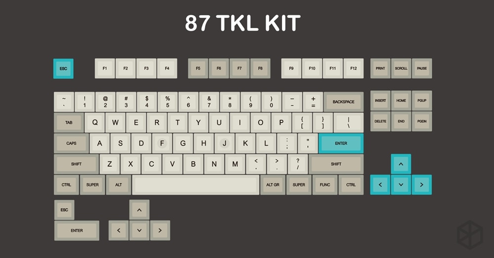 dsa profile Dye Sub Keycap Set PBT plastic retro beige for mechanical keyboard beige grey cyan gh60 xd64 xd84 xd96 87 104: RBeige 87 TKL x1