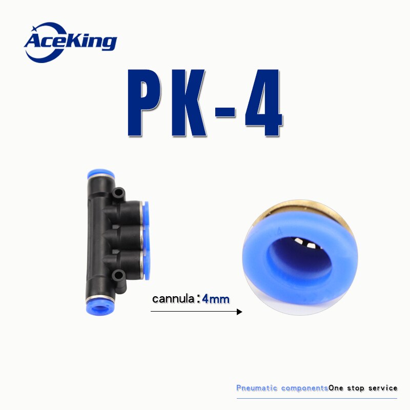 Pneumatic Connector PK Hose Push-in 5-port Equal Diameter Fast Tracheal Connector 5-way Single-Touch 8 mm 10 mm 4 mm 12 mm OD: PK-4