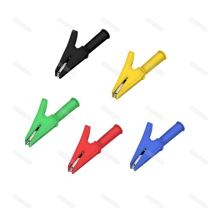 Fully insulated alligator clip with 4mm socket banana jack Battery Test Clip Alligator Clip