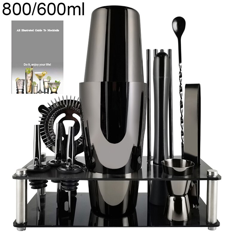 3-12 sztuk Boston Shakers Rose Shaker do koktajli ze stali nierdzewnej mikser wina 550ml 800/600ML zestaw barmański akcesoria barowe Dropshipping: B 800 600ml Rack