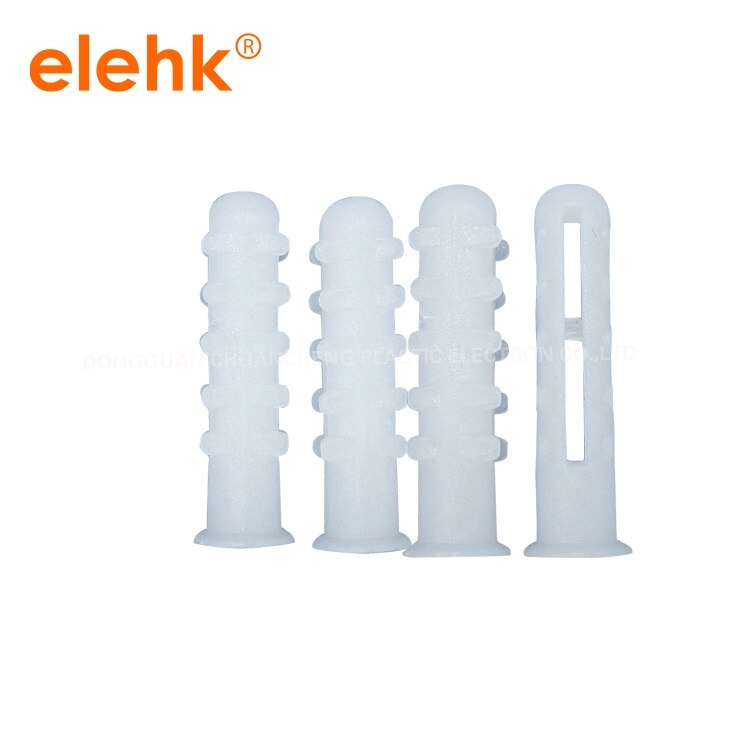 6 x 30 mm hvit/grå plast veggplugger hullbor 30mm pe materiale