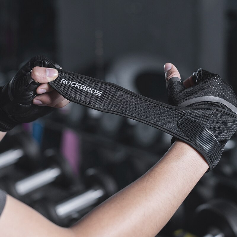 Rockbors treningsstudio antiskli vektløfting Fitness hansker halvfinger Fitness sport beskyttende hansker kroppsbygging mannlig håndvott