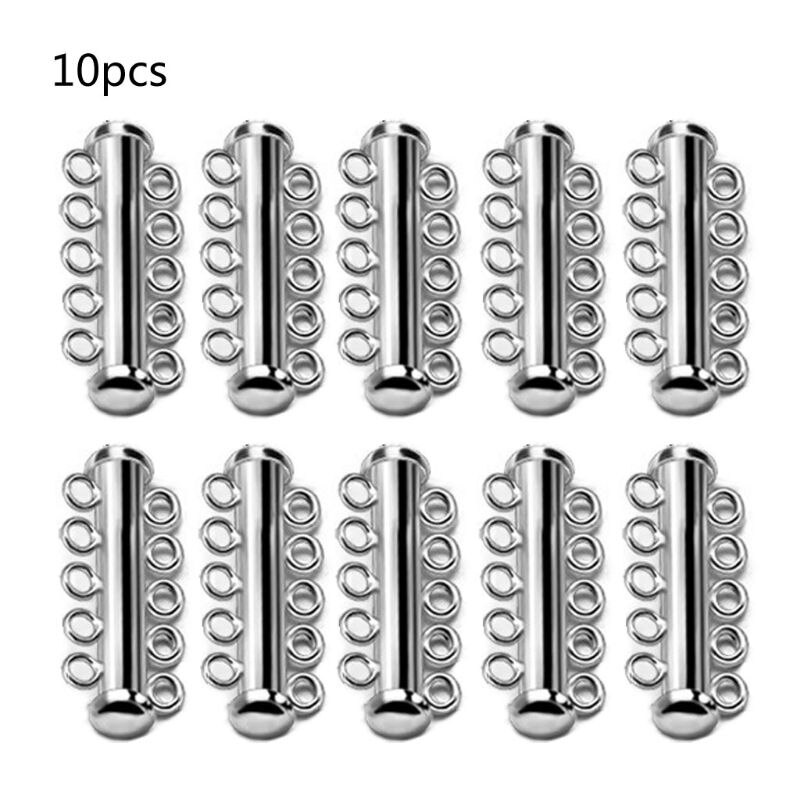 10Pcs Layered Armband Halsketten Rutsche Starke Magnetische Haken Rohre Schloss Rhodium Überzogene Schnalle Haken Schmuck Erkenntnisse: S-5
