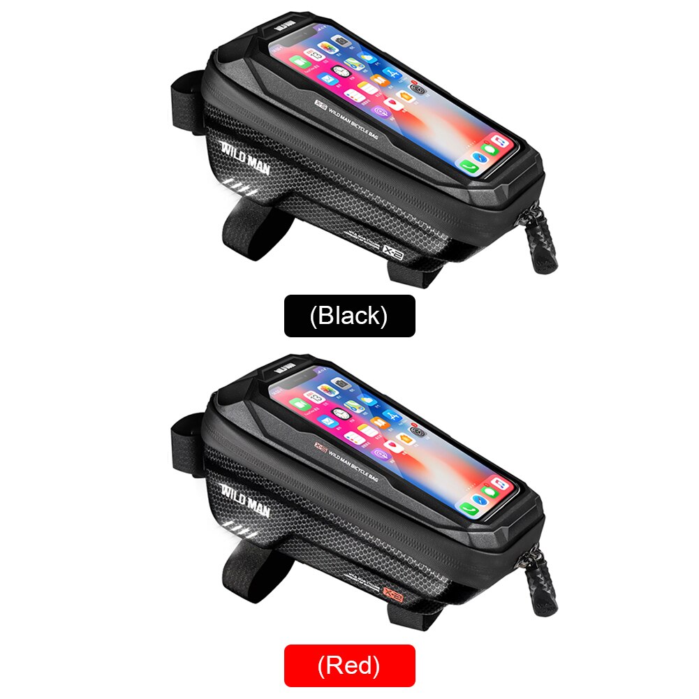 Wilde Man Waterdicht Berg Fiets Touch Scherm Front Frame Opbergzakken Mtb Fiets Top Tube Hard Shell Pannier Pouch